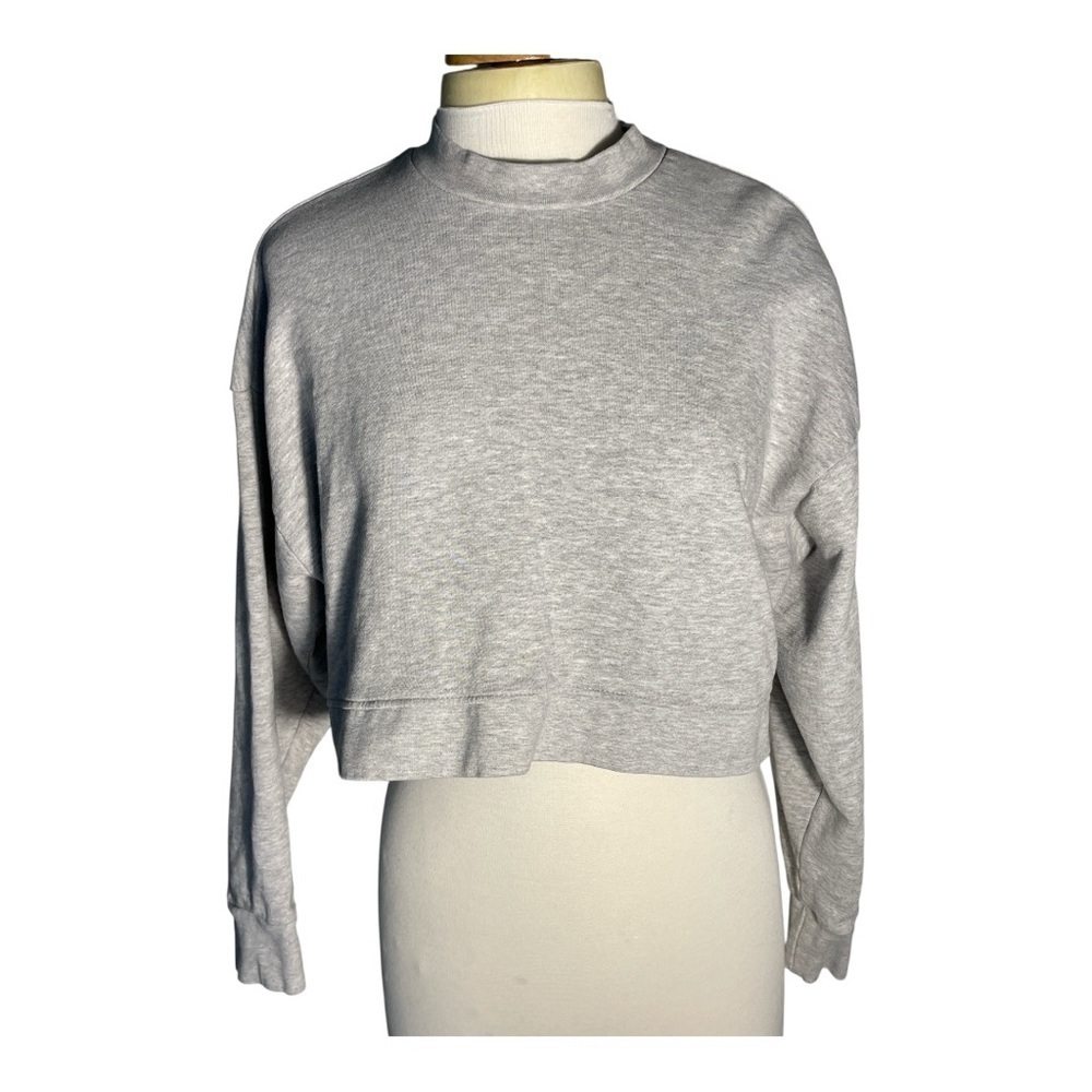 WeWoreWhat Light Gray Cropped Sweatshirt